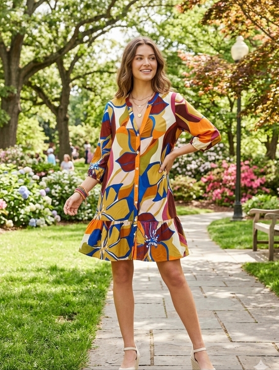 Dresses & Skirts - mille gabrielle Multicolor Print Blouse